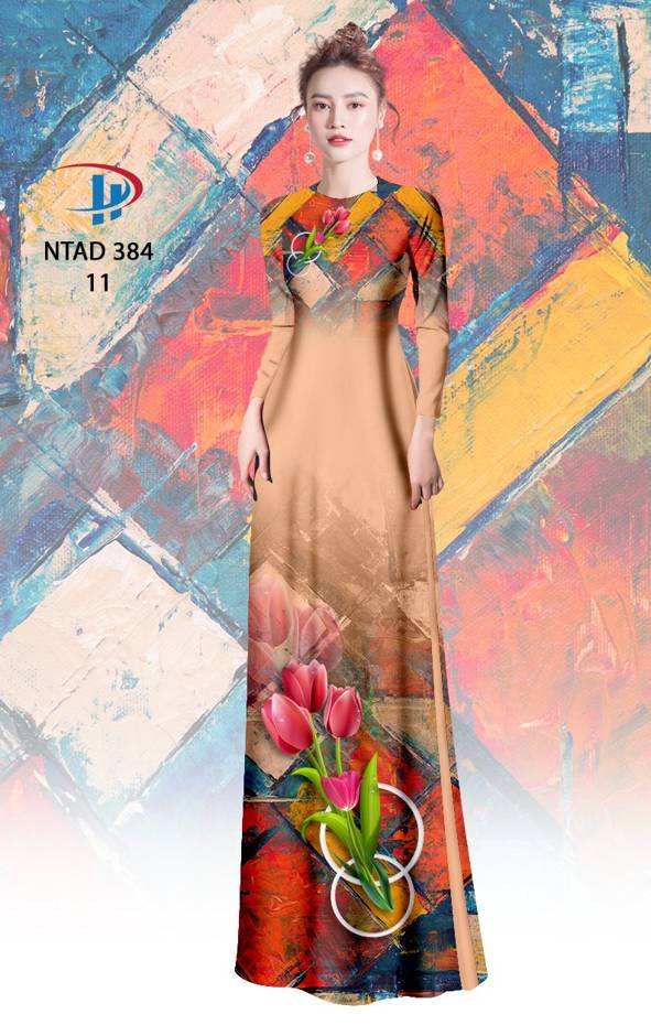 Vải Áo Dài Hoa Ly Thiết Kế 2021 AD NTAD384 66 Vải Áo Dài Hoa Ly Thiết Kế 2021 AD NTAD384