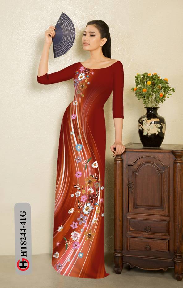 Vải Áo Dài Hoa In 3D Thiết Kế 2021 AD HT8244 31 Vải Áo Dài Hoa In 3D Thiết Kế 2021 AD HT8244