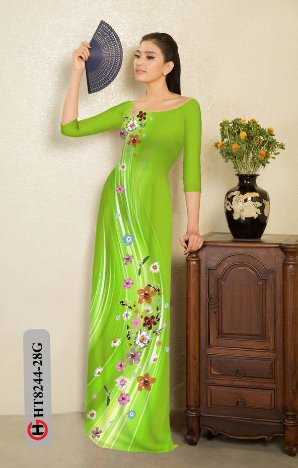 Vải Áo Dài Hoa In 3D Thiết Kế 2021 AD HT8244 34 Vải Áo Dài Hoa In 3D Thiết Kế 2021 AD HT8244