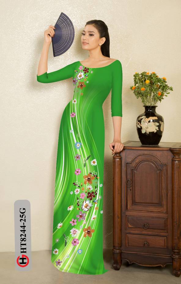 Vải Áo Dài Hoa In 3D Thiết Kế 2021 AD HT8244 35 Vải Áo Dài Hoa In 3D Thiết Kế 2021 AD HT8244