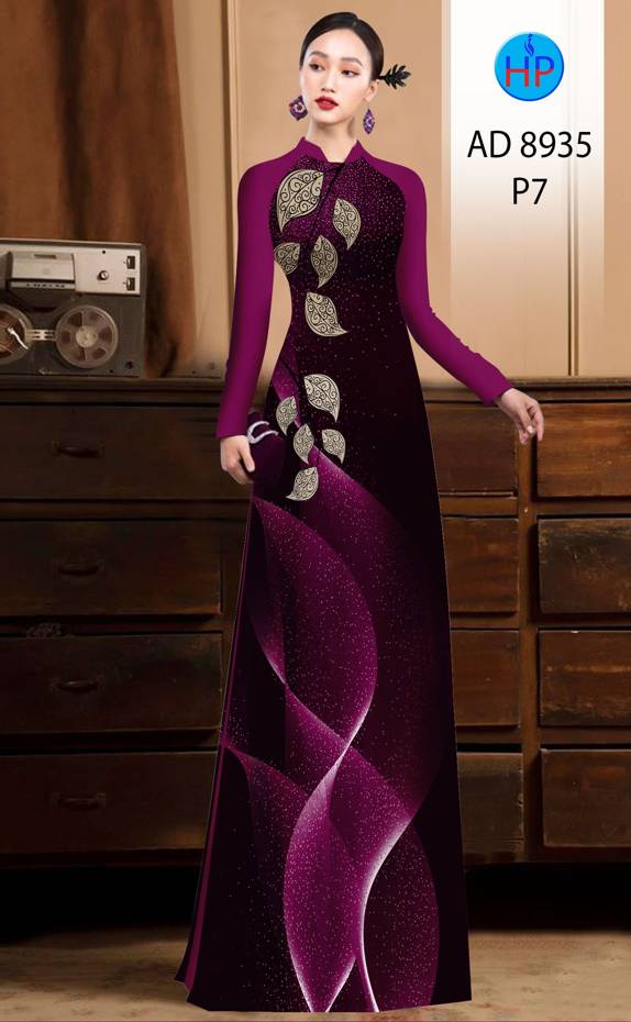 Vải Áo Dài Hình Lá Vừa Ra AD 8935 38 Vải Áo Dài Hình Lá Vừa Ra AD 8935