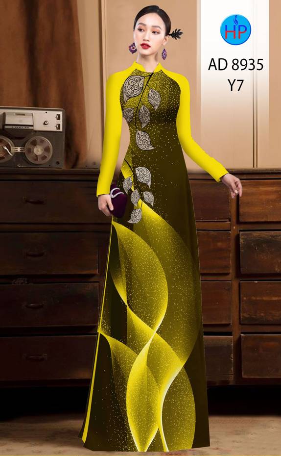 Vải Áo Dài Hình Lá Vừa Ra AD 8935 39 Vải Áo Dài Hình Lá Vừa Ra AD 8935