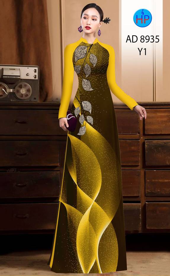 Vải Áo Dài Hình Lá Vừa Ra AD 8935 40 Vải Áo Dài Hình Lá Vừa Ra AD 8935