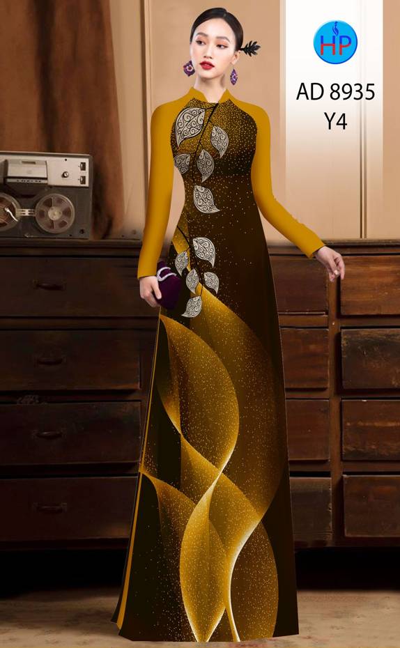 Vải Áo Dài Hình Lá Vừa Ra AD 8935 43 Vải Áo Dài Hình Lá Vừa Ra AD 8935