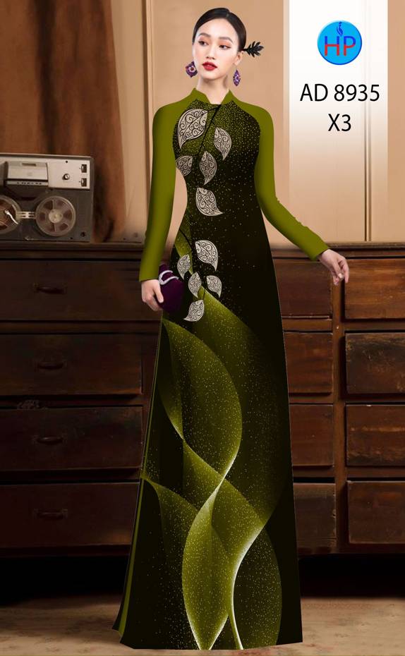 Vải Áo Dài Hình Lá Vừa Ra AD 8935 42 Vải Áo Dài Hình Lá Vừa Ra AD 8935