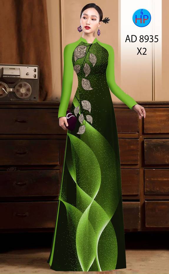 Vải Áo Dài Hình Lá Vừa Ra AD 8935 45 Vải Áo Dài Hình Lá Vừa Ra AD 8935