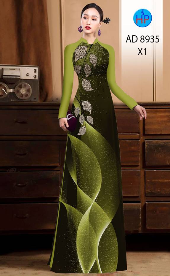 Vải Áo Dài Hình Lá Vừa Ra AD 8935 51 Vải Áo Dài Hình Lá Vừa Ra AD 8935
