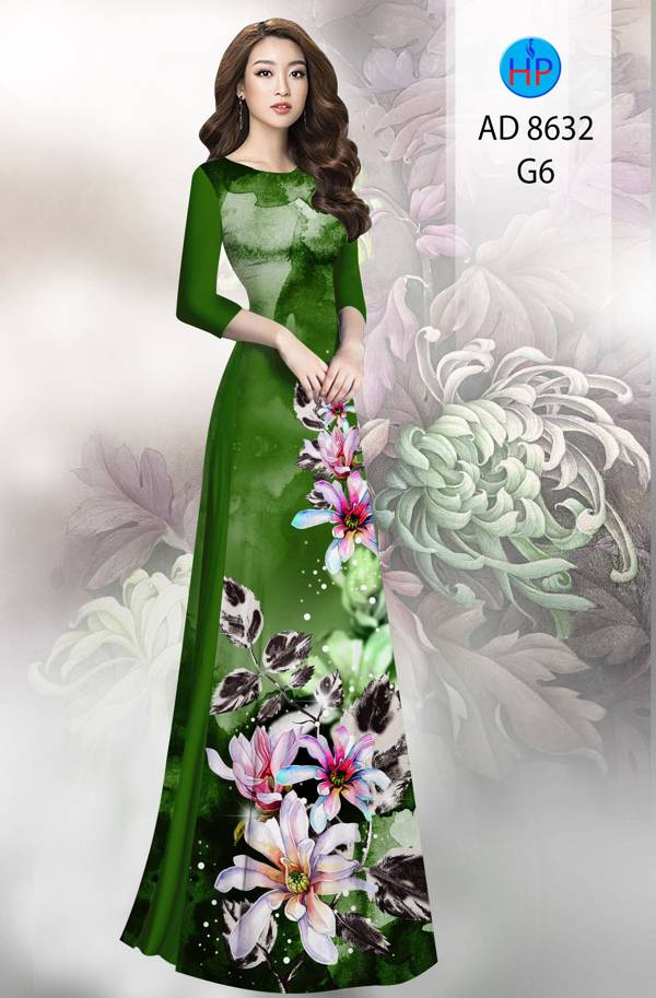 Vải Áo Dài Hoa In 3D Độc Đáo AD 8632 39 Vải Áo Dài Hoa In 3D Độc Đáo AD 8632