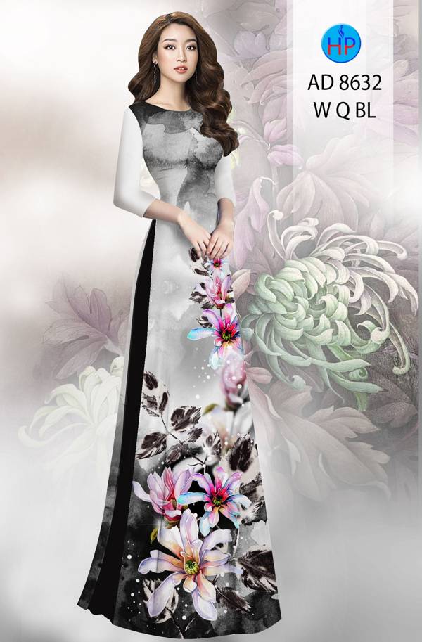 Vải Áo Dài Hoa In 3D Độc Đáo AD 8632 41 Vải Áo Dài Hoa In 3D Độc Đáo AD 8632