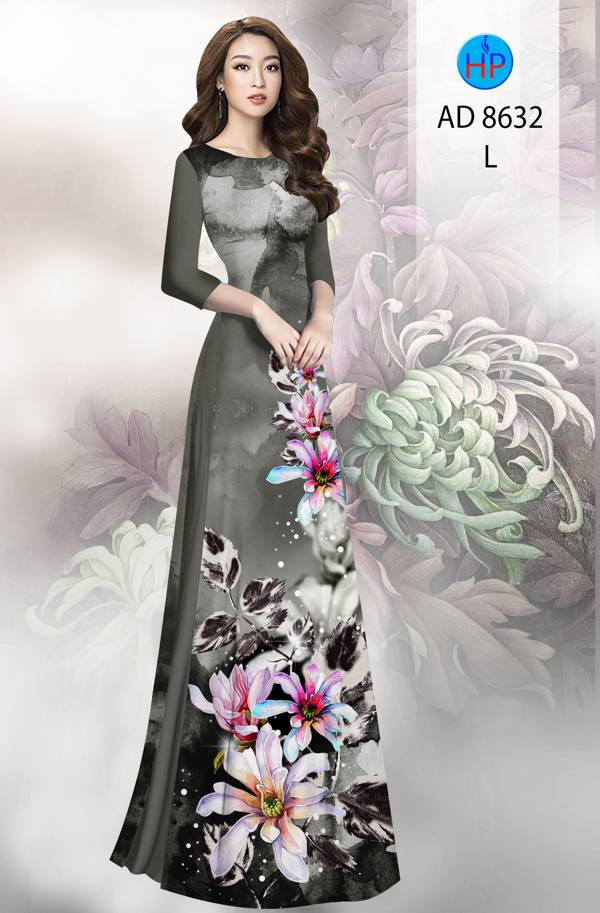 Vải Áo Dài Hoa In 3D Độc Đáo AD 8632 46 Vải Áo Dài Hoa In 3D Độc Đáo AD 8632