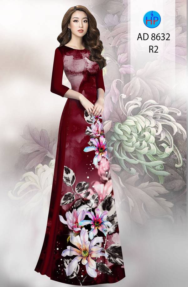 Vải Áo Dài Hoa In 3D Độc Đáo AD 8632 48 Vải Áo Dài Hoa In 3D Độc Đáo AD 8632