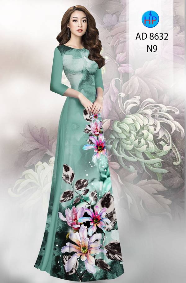 Vải Áo Dài Hoa In 3D Độc Đáo AD 8632 44 Vải Áo Dài Hoa In 3D Độc Đáo AD 8632