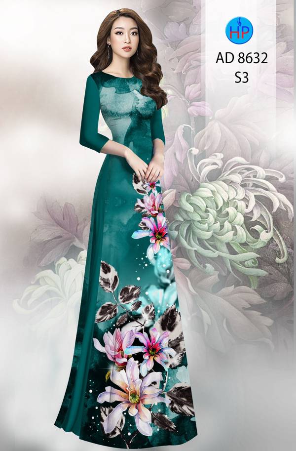 Vải Áo Dài Hoa In 3D Độc Đáo AD 8632 47 Vải Áo Dài Hoa In 3D Độc Đáo AD 8632