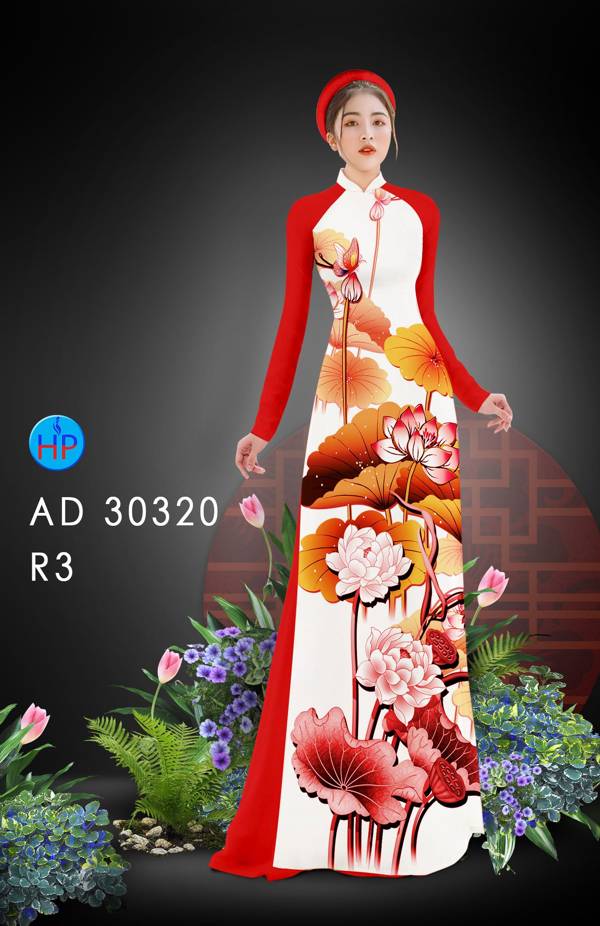 Vải Áo Dài Hoa Sen Thiết Kế 2021 AD 30320