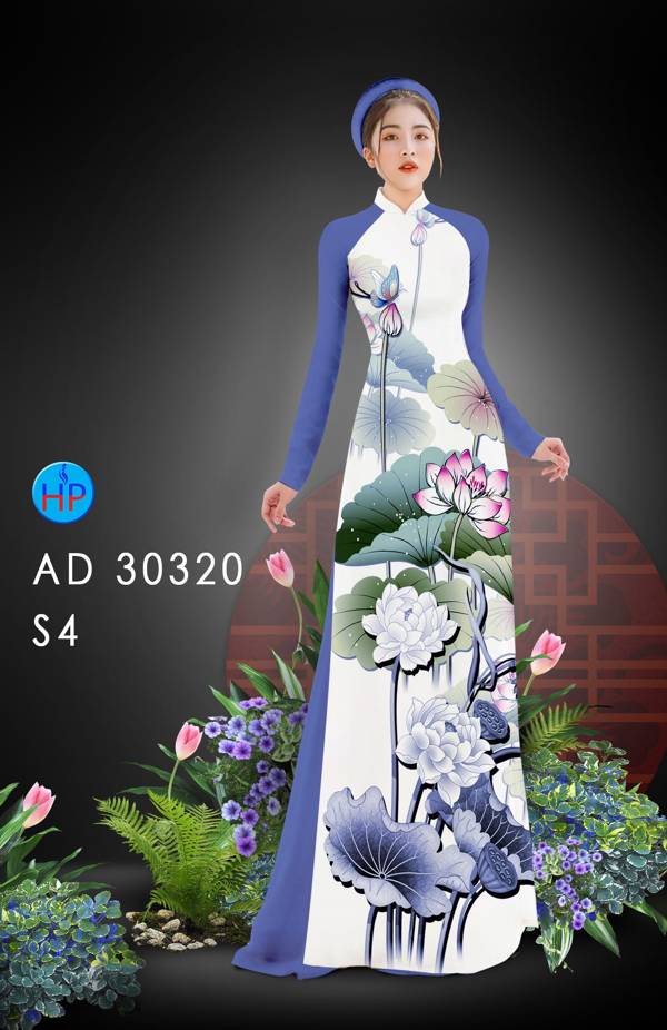 Vải Áo Dài Hoa Sen Thiết Kế 2021 AD 30320