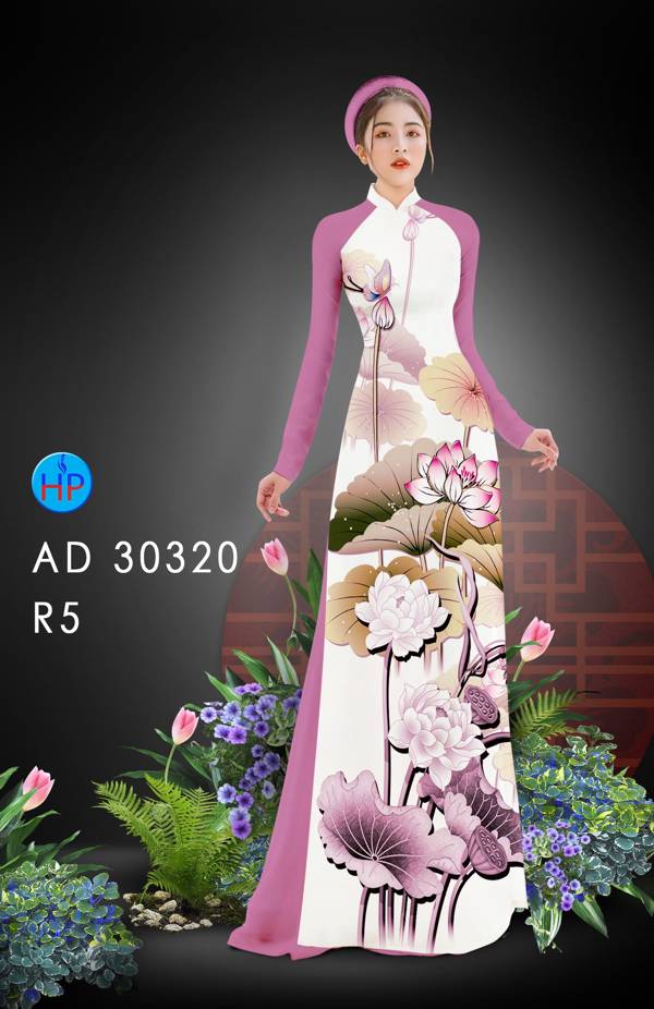 Vải Áo Dài Hoa Sen Thiết Kế 2021 AD 30320