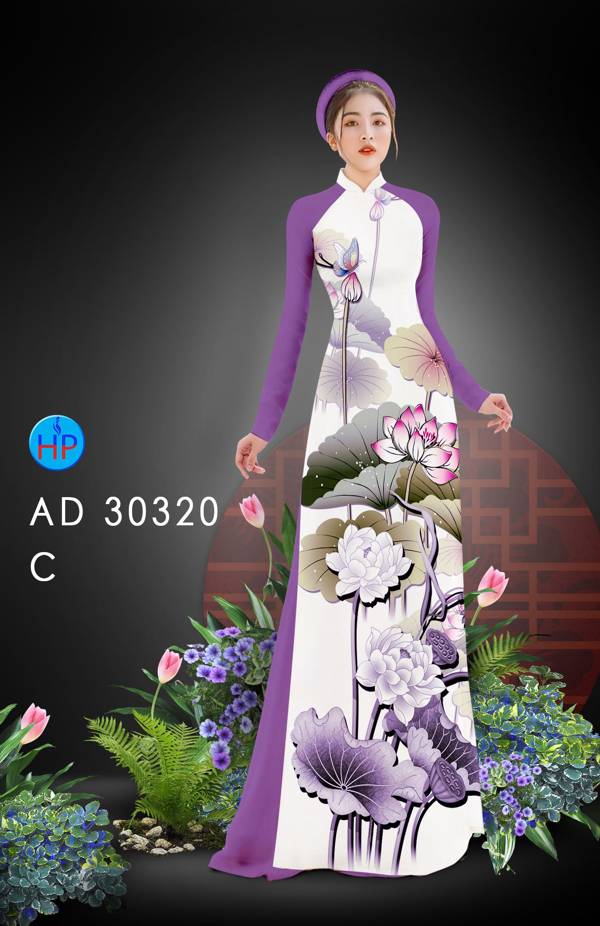 Vải Áo Dài Hoa Sen Thiết Kế 2021 AD 30320
