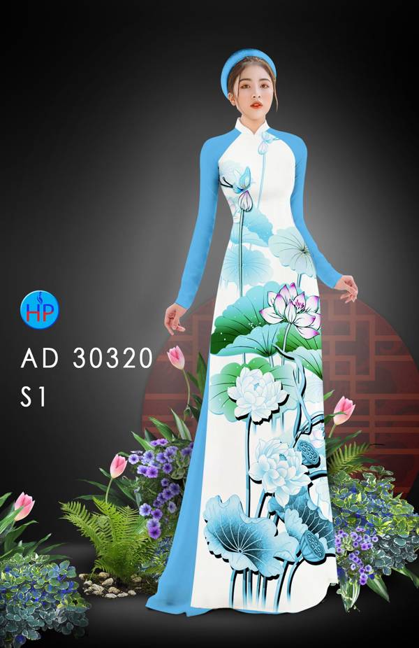 Vải Áo Dài Hoa Sen Thiết Kế 2021 AD 30320