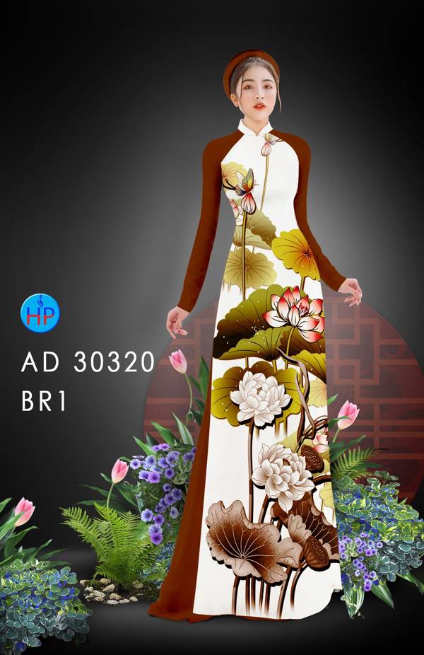 Vải Áo Dài Hoa Sen Thiết Kế 2021 AD 30320