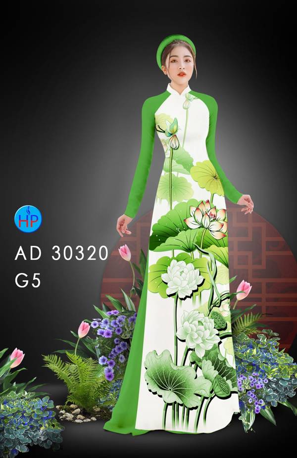 Vải Áo Dài Hoa Sen Thiết Kế 2021 AD 30320