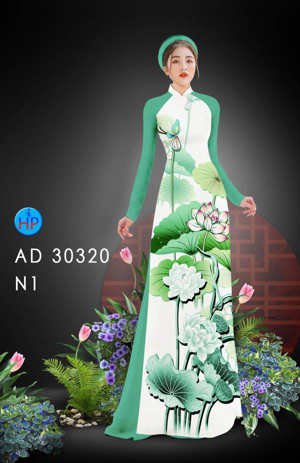 Vải Áo Dài Hoa Sen Thiết Kế 2021 AD 30320