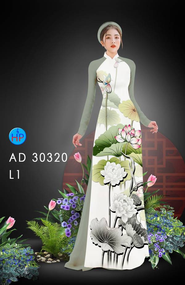 Vải Áo Dài Hoa Sen Thiết Kế 2021 AD 30320