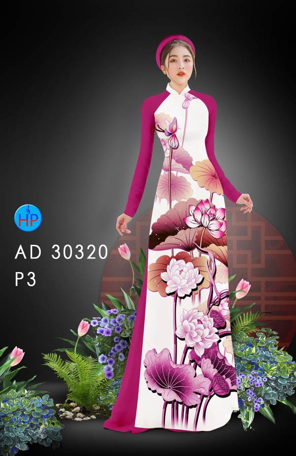 Vải Áo Dài Hoa Sen Thiết Kế 2021 AD 30320