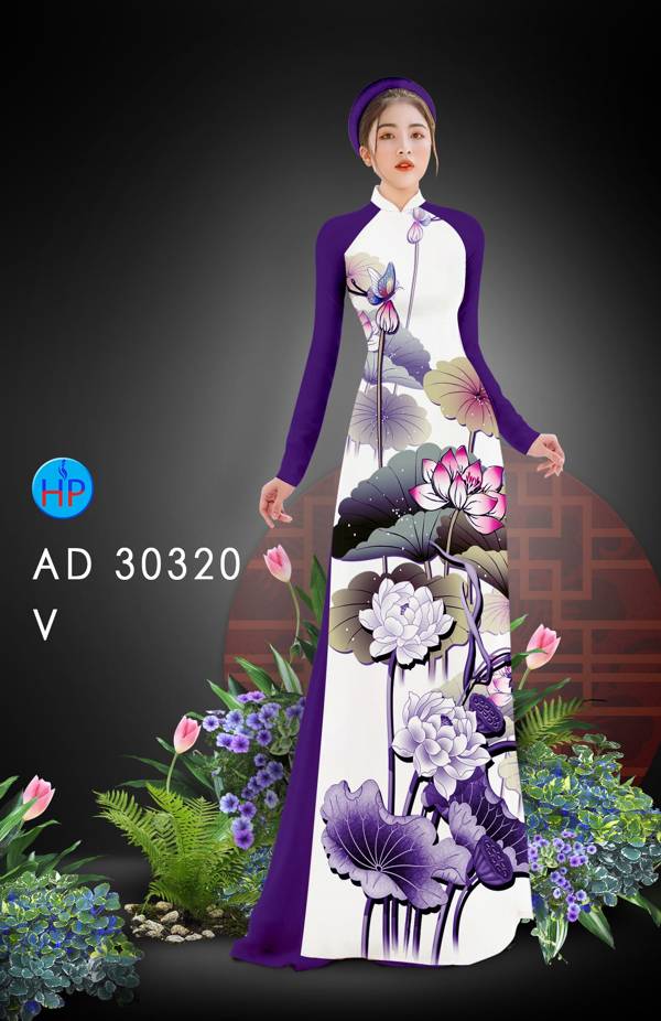 Vải Áo Dài Hoa Sen Thiết Kế 2021 AD 30320