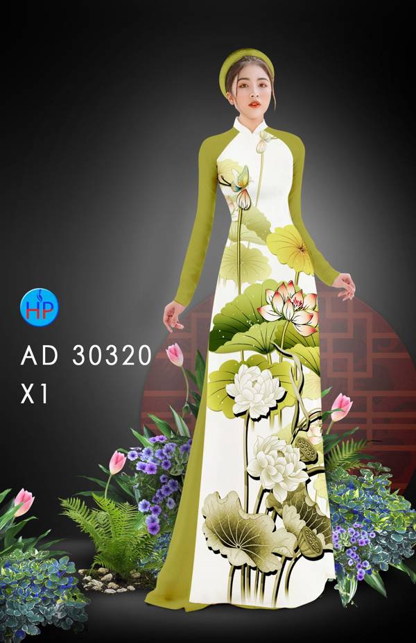Vải Áo Dài Hoa Sen Thiết Kế 2021 AD 30320