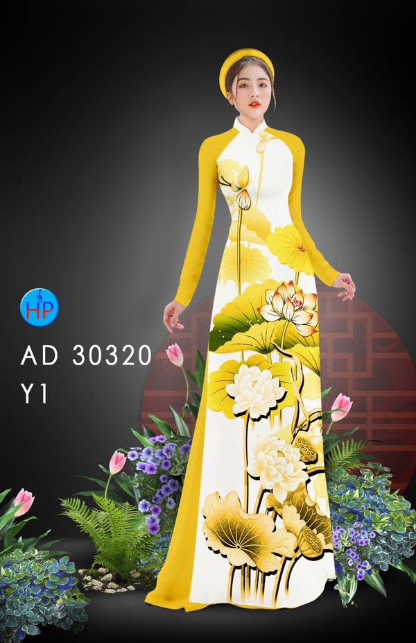 Vải Áo Dài Hoa Sen Thiết Kế 2021 AD 30320