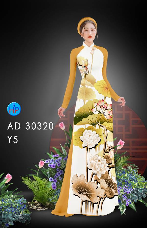Vải Áo Dài Hoa Sen Thiết Kế 2021 AD 30320