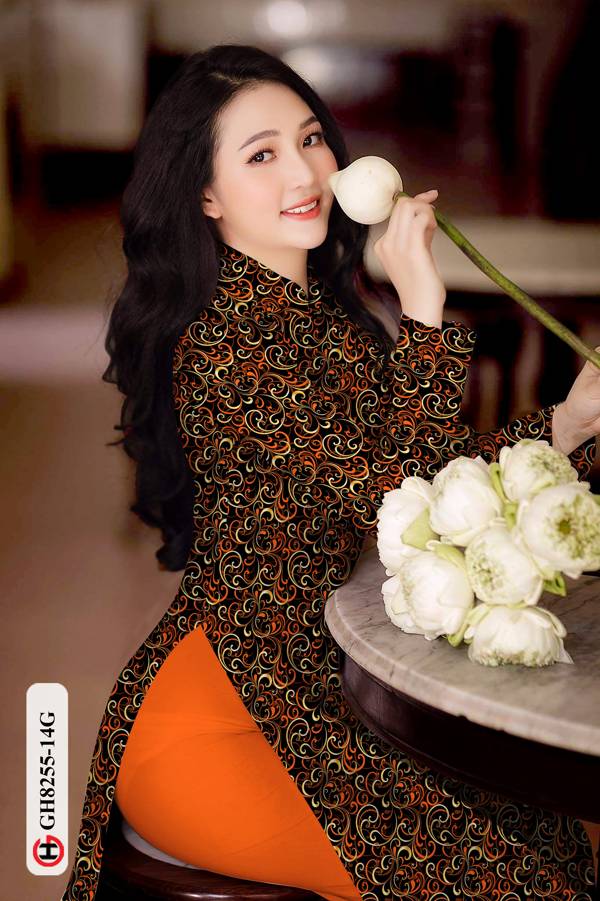 Vải Áo Dài Hoa Văn Thiết Kế 2021 AD GH8255 33 Vải Áo Dài Hoa Văn Thiết Kế 2021 AD GH8255