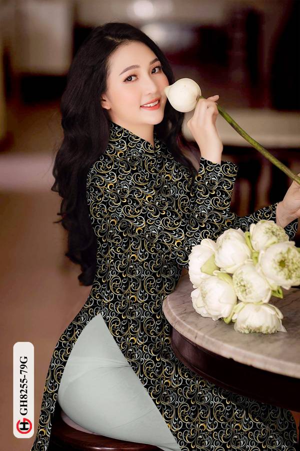 Vải Áo Dài Hoa Văn Thiết Kế 2021 AD GH8255 36 Vải Áo Dài Hoa Văn Thiết Kế 2021 AD GH8255