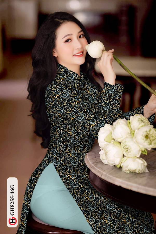 Vải Áo Dài Hoa Văn Thiết Kế 2021 AD GH8255 38 Vải Áo Dài Hoa Văn Thiết Kế 2021 AD GH8255