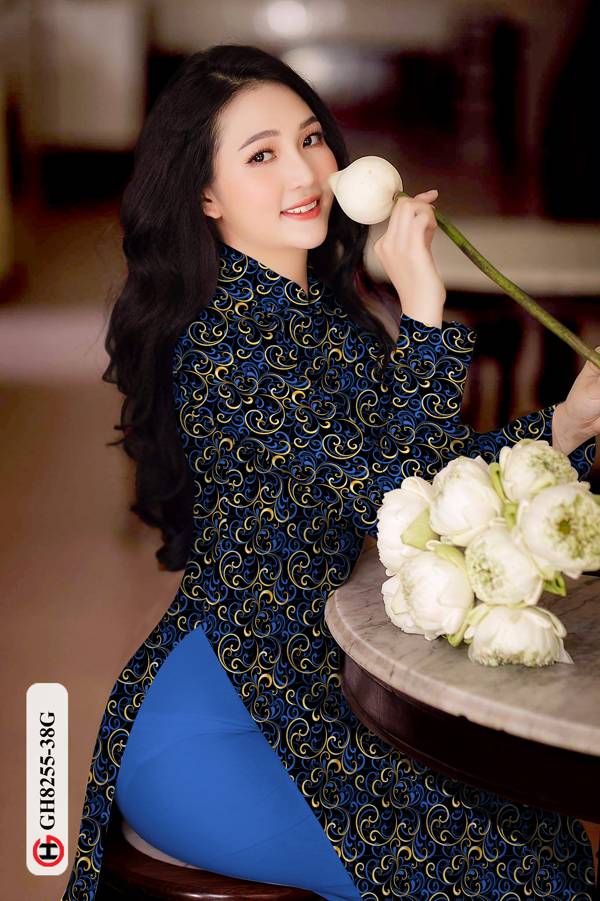 Vải Áo Dài Hoa Văn Thiết Kế 2021 AD GH8255 35 Vải Áo Dài Hoa Văn Thiết Kế 2021 AD GH8255