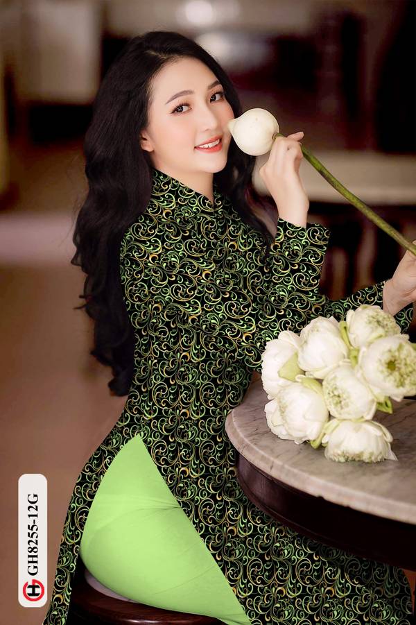 Vải Áo Dài Hoa Văn Thiết Kế 2021 AD GH8255 43 Vải Áo Dài Hoa Văn Thiết Kế 2021 AD GH8255