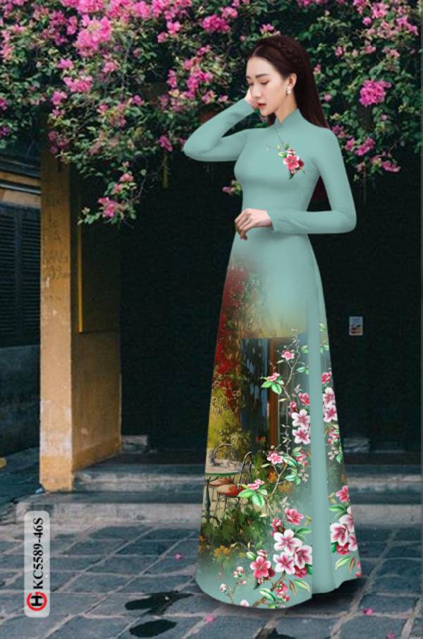 Vải Áo Dài Hoa In 3D Mới Ra AD KC5589 27 Vải Áo Dài Hoa In 3D Mới Ra AD KC5589