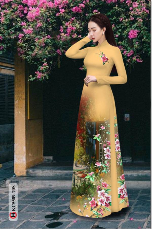 Vải Áo Dài Hoa In 3D Mới Ra AD KC5589 29 Vải Áo Dài Hoa In 3D Mới Ra AD KC5589