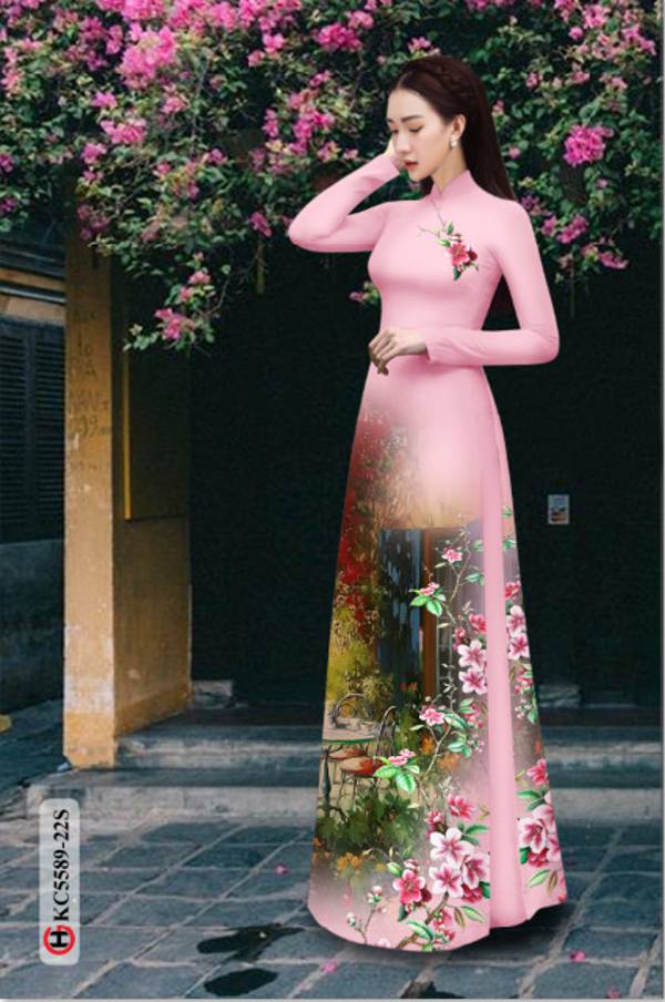 Vải Áo Dài Hoa In 3D Mới Ra AD KC5589 35 Vải Áo Dài Hoa In 3D Mới Ra AD KC5589