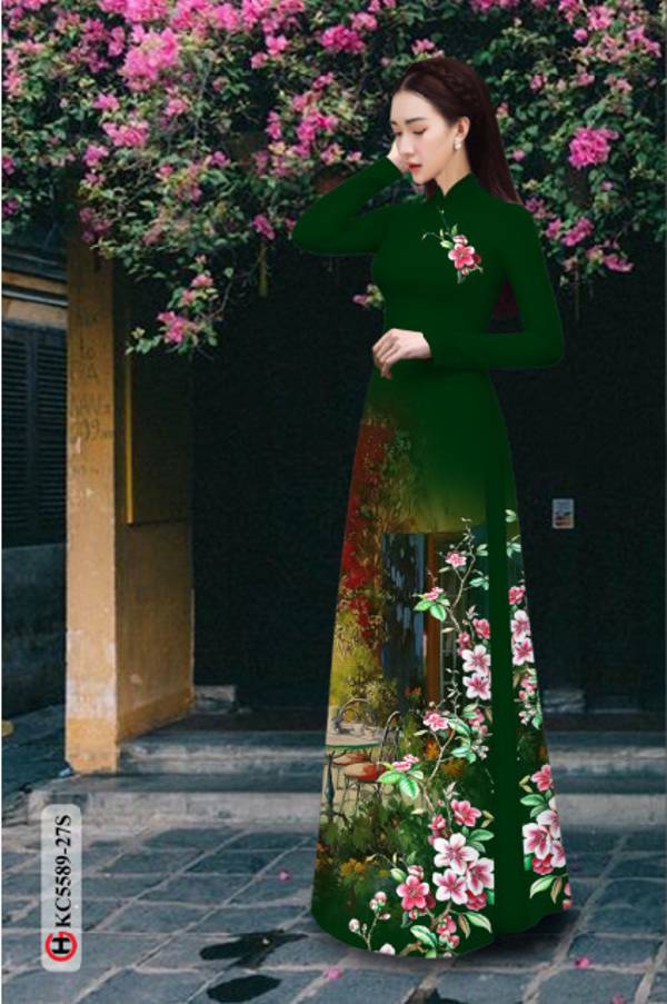 Vải Áo Dài Hoa In 3D Mới Ra AD KC5589 36 Vải Áo Dài Hoa In 3D Mới Ra AD KC5589