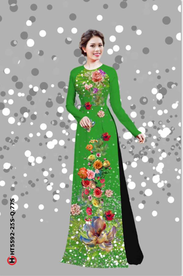 Vải Áo Dài Hoa In 3D Độc Đáo AD HT5592 39 Vải Áo Dài Hoa In 3D Độc Đáo AD HT5592