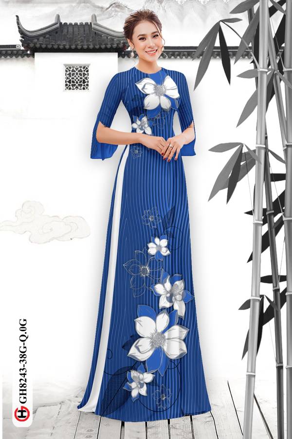 Vải Áo Dài Hoa In 3D Độc Đáo AD GH8243 31 Vải Áo Dài Hoa In 3D Độc Đáo AD GH8243
