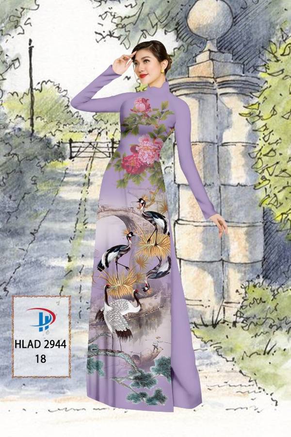 Vải Áo Dài Chim Hạc Mới Ra AD HLAD2944