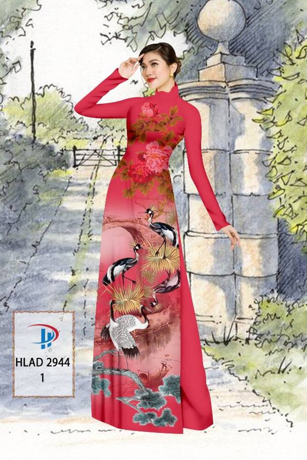 Vải Áo Dài Chim Hạc Mới Ra AD HLAD2944