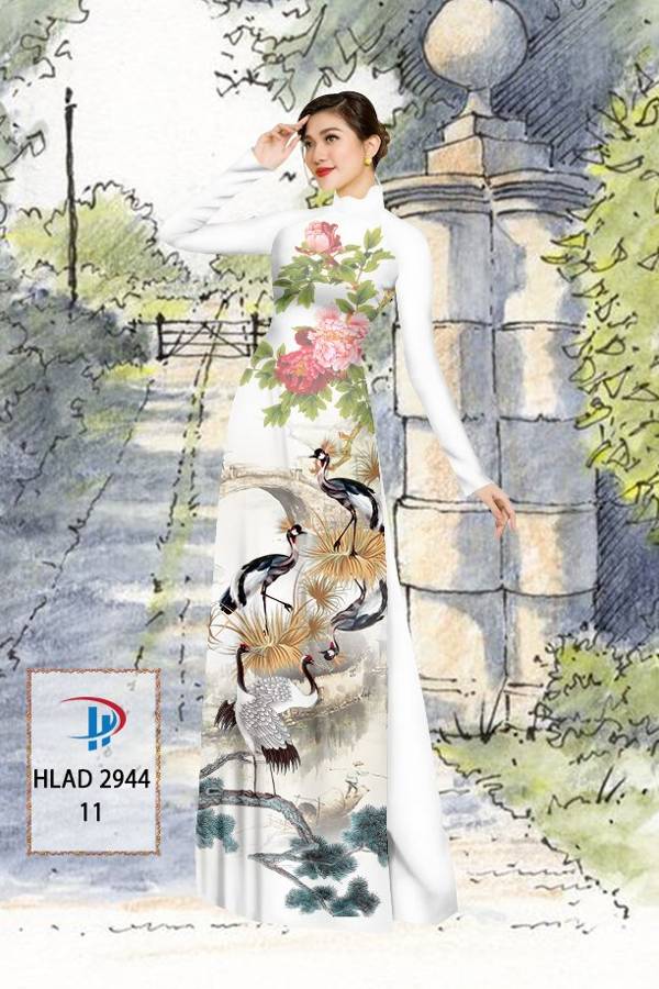 Vải Áo Dài Chim Hạc Mới Ra AD HLAD2944