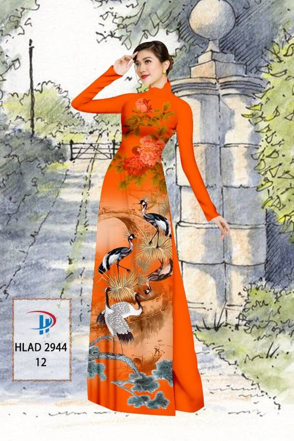 Vải Áo Dài Chim Hạc Mới Ra AD HLAD2944