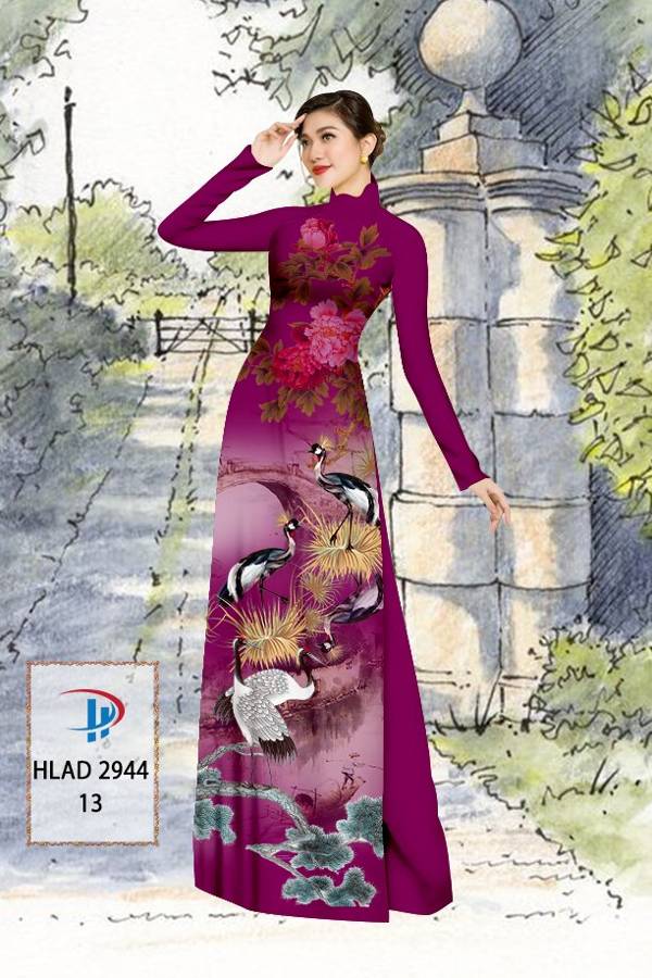 Vải Áo Dài Chim Hạc Mới Ra AD HLAD2944