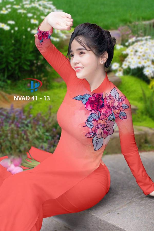 Vải Áo Dài Hoa In 3D Vừa Ra AD NVAD41 70 Vải Áo Dài Hoa In 3D Vừa Ra AD NVAD41