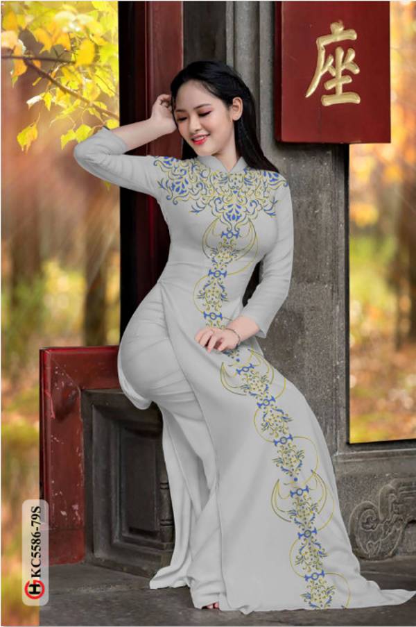 Vải Áo Dài Hoa Văn Độc Đáo AD KC5586 35 Vải Áo Dài Hoa Văn Độc Đáo AD KC5586