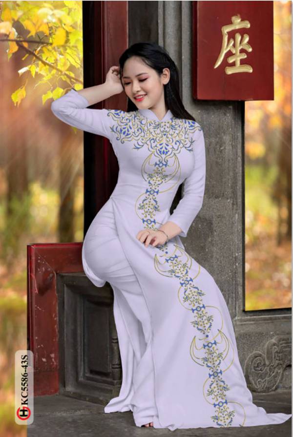 Vải Áo Dài Hoa Văn Độc Đáo AD KC5586 40 Vải Áo Dài Hoa Văn Độc Đáo AD KC5586